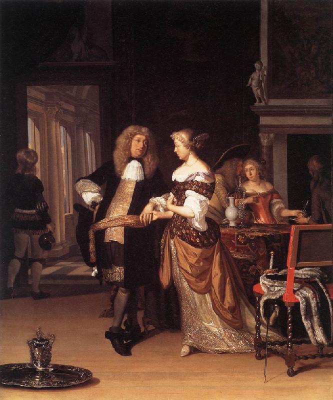 NEER, Eglon van der Elegant Couple in an Interior sh Germany oil painting art